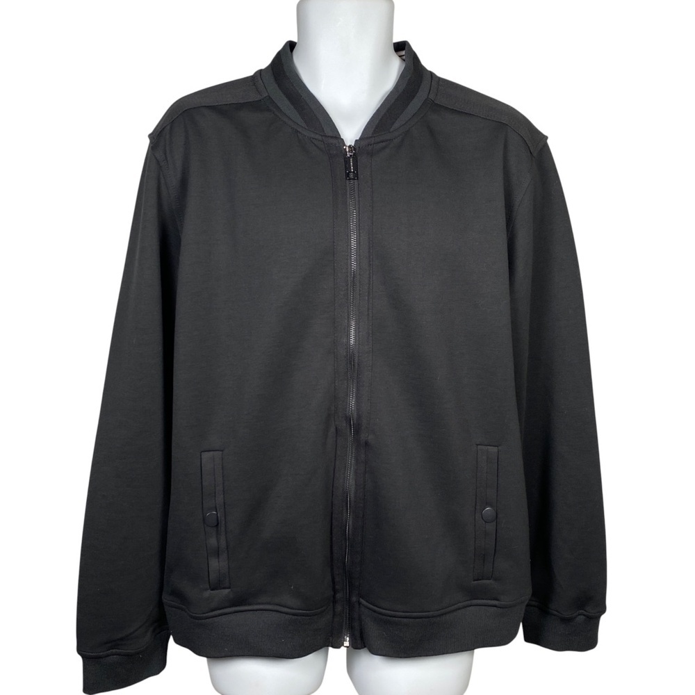 Magaschoni Jacket Mens XL Full Zip Long Sleeve Black Pockets Classic Coat
